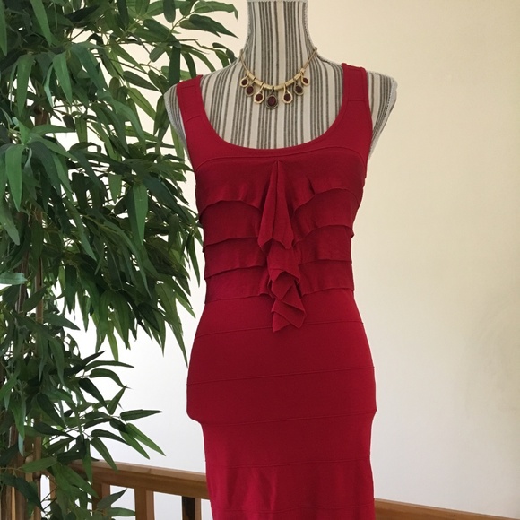 🎉HP🎉NWOT Express Red Bodycon Dress Size SP - Picture 6 of 9